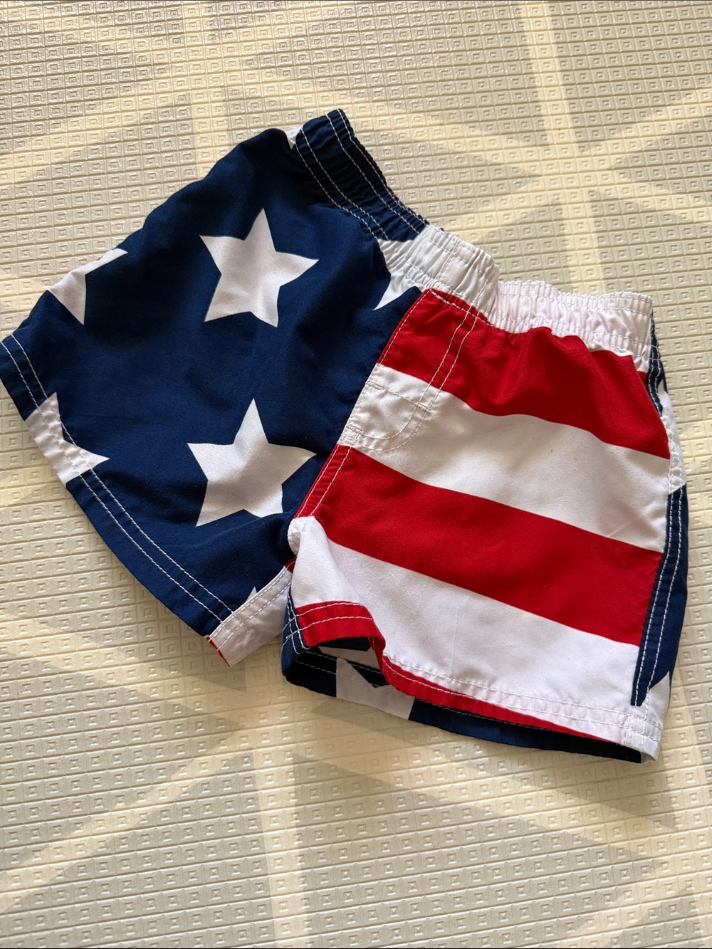 Toddler 24M Patriotic Stars & Stripes Kids Swim Shorts - Red, White & Blue